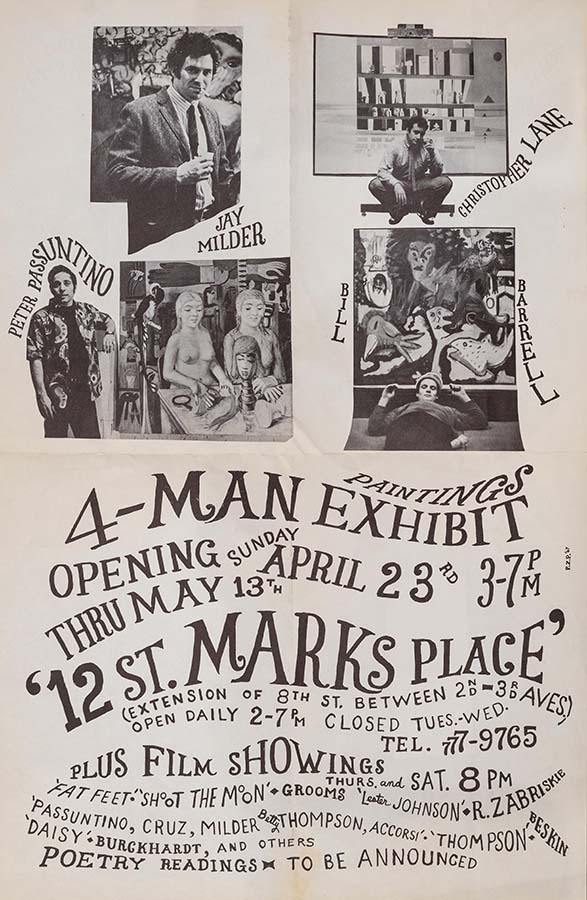 1967 4-Man Paintings, St. Marks Place Exhibition Poster.